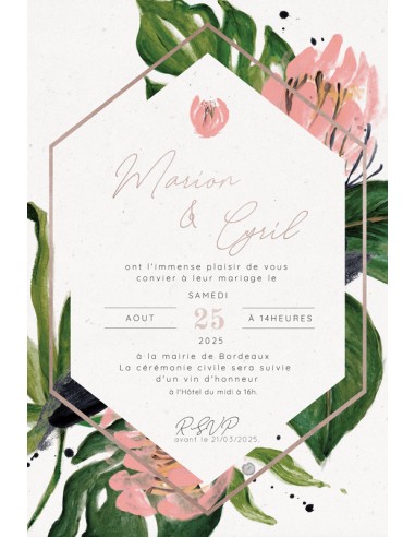 Faire-part Mariage Exotique chic -... Faire-part Mariage Exotique chic -...