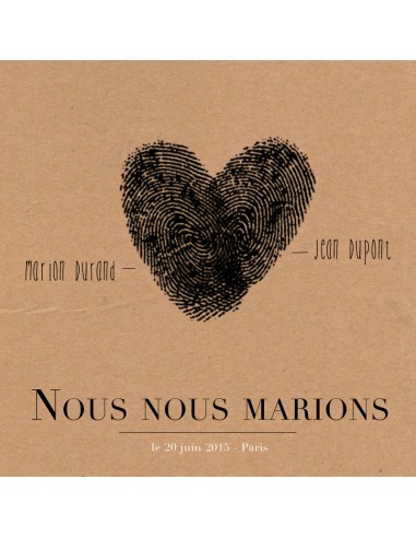 Faire-part Mariage Empreinte -... Faire-part Mariage Empreinte -...