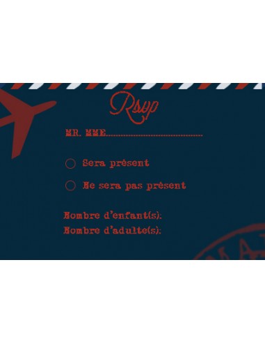 Carton RSVP voyage vintage - Barbara