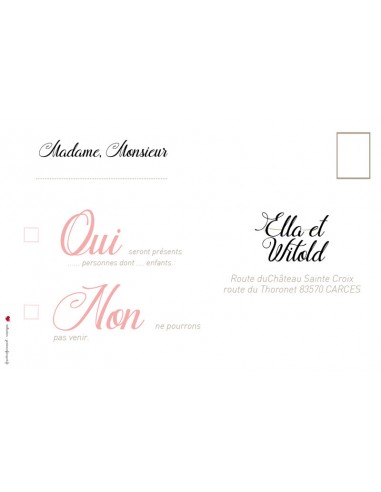 Carton RSVP moderne - Ella