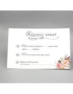 Carton RSVP-thème roses...