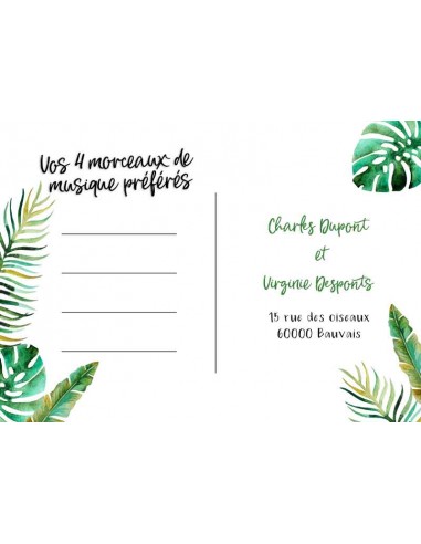 Carton RSVP tropical - Virginie