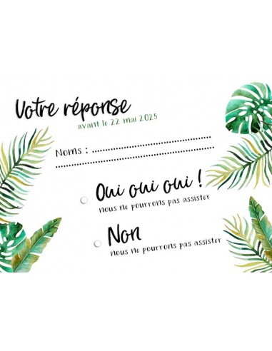 Carton RSVP tropical - Virginie