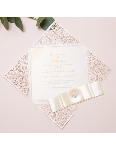 Faire-part Mariage dentelle papier...