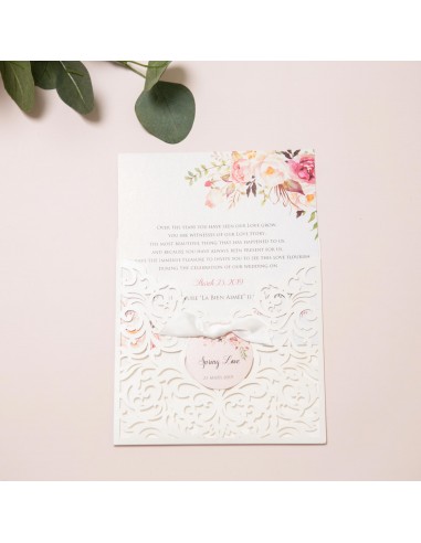 Faire-part Mariage Dentelle chic à... Faire-part Mariage Dentelle chic à...