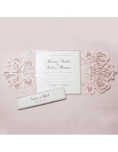 Faire-part Mariage Dentelle chic et...