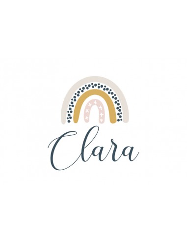 Timbre Naissance arc en ciel - Clara