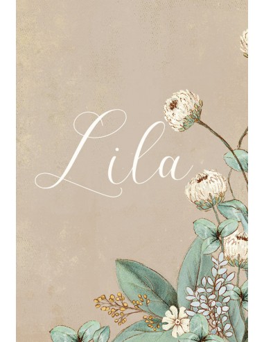 Timbre Naissance illustration floral...