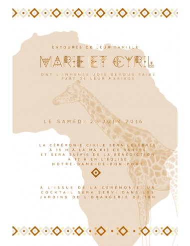 Faire-Part Mariage Plexiglas Afrique...