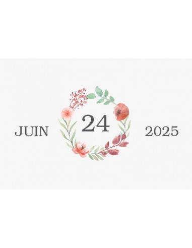 Timbre mariage fleurs des champs -...