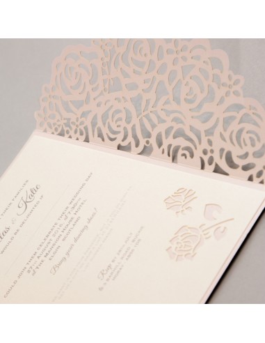 Faire-part Mariage dentelle et roses...
