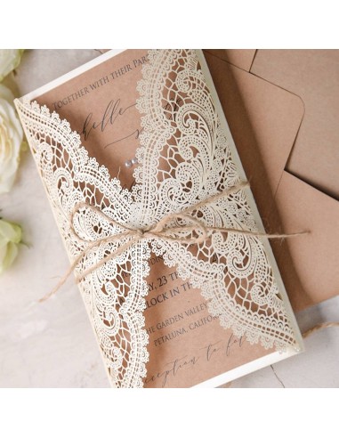 Faire-part mariage Dentelle Vintage -... Faire-part mariage Dentelle Vintage -...