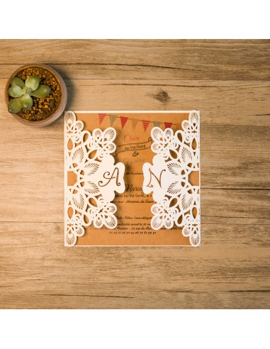 Faire-part Mariage bohème chic - POC0008