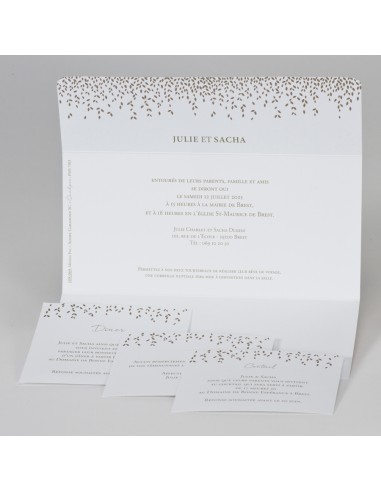 Faire-part Mariage Pochette rose avec...