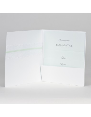 Faire-part Mariage Dentelle et ruban...
