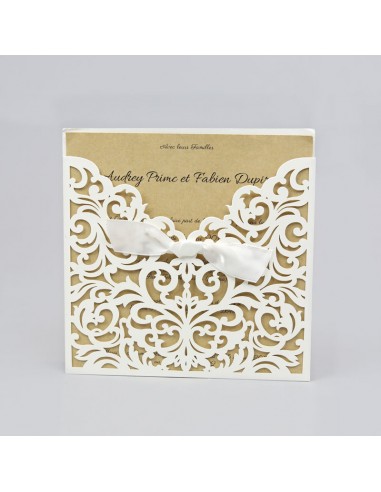 Faire-part Mariage Dentelle chic à... Faire-part Mariage Dentelle chic à...