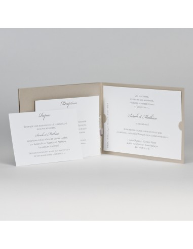 Faire-part Mariage beige avec...