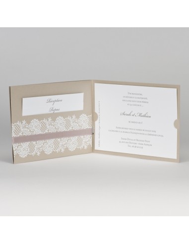 Faire-part Mariage beige avec...