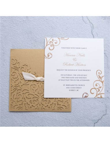 Faire-part Mariage Dentelle chic à... Faire-part Mariage Dentelle chic à...