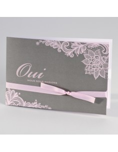 Faire-part Mariage gris et...