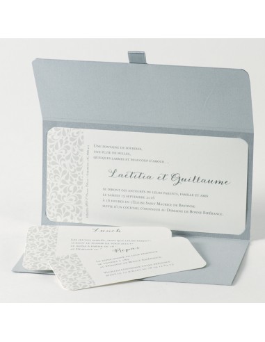 Faire-part Mariage Pochette chic gris... Faire-part Mariage Pochette chic gris...