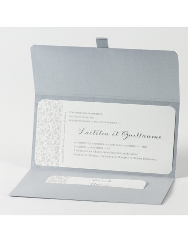 Faire-part Mariage Pochette chic gris...