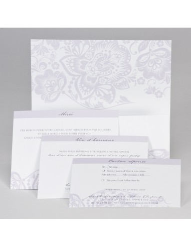 Faire-part mariage Arabesques Mauves