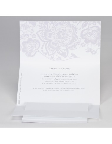 Faire-part mariage Arabesques Mauves Faire-part mariage Arabesques Mauves