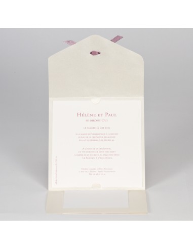 Faire-part mariage Pochette tissu...