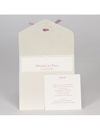 Faire-part mariage Pochette tissu...