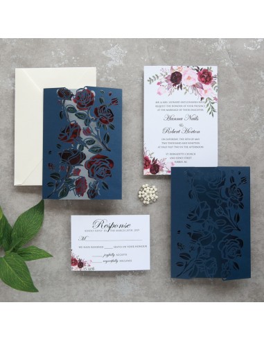 Faire-part mariage Roses en découpe...