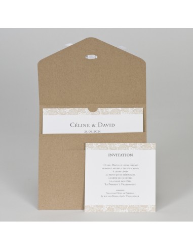 Faire-part mariage pochette Kraft... Faire-part mariage pochette Kraft...