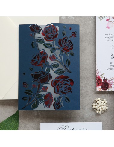 Faire-part mariage Roses en découpe...