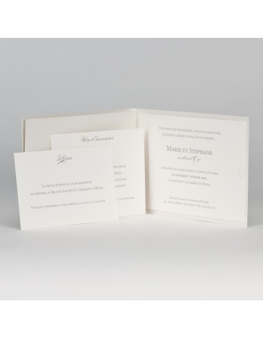 Faire-part mariage pochette blanc...
