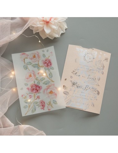 Faire-part mariage Roses en découpe...