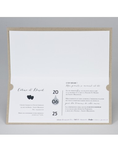 Faire-part mariage kraft Polaroïd