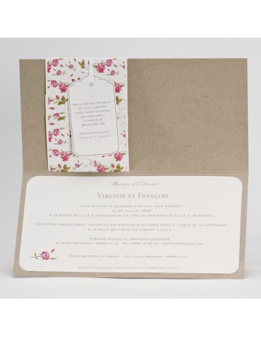 Faire-part Mariage Liberty imitation...