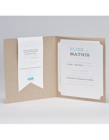 Faire-part Mariage imitation kraft