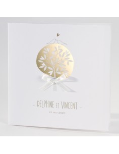 Faire-part Mariage arbre doré