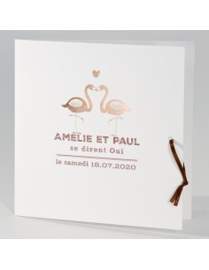Faire-part Mariage flamants...