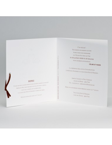 Faire-part Mariage flamants roses en...
