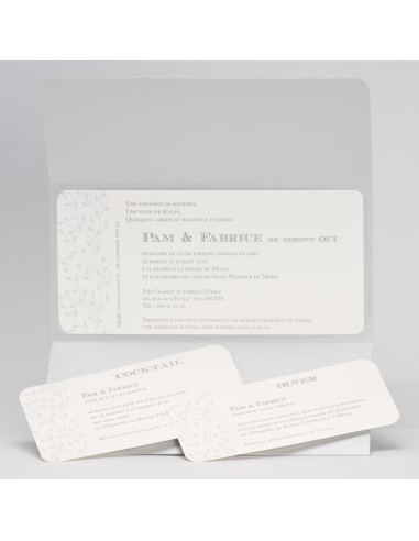 Faire-part Mariage pochette gris souris