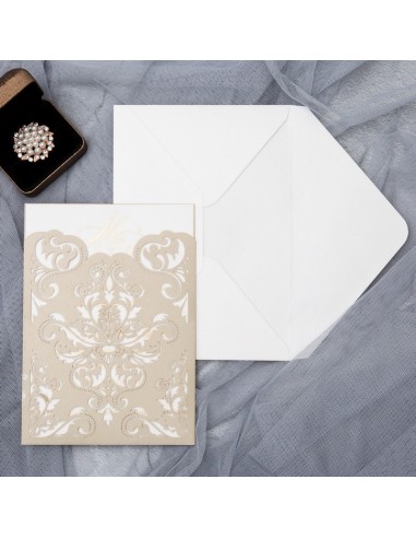 Faire-part mariage Motif Damassé...