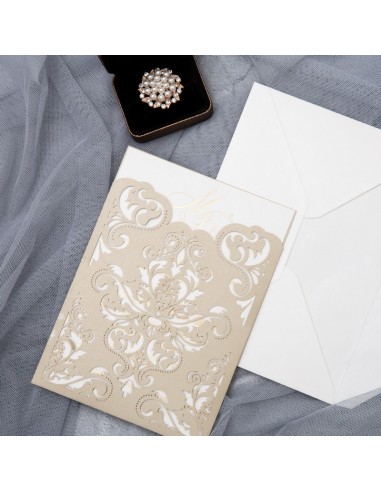 Faire-part mariage Motif Damassé...