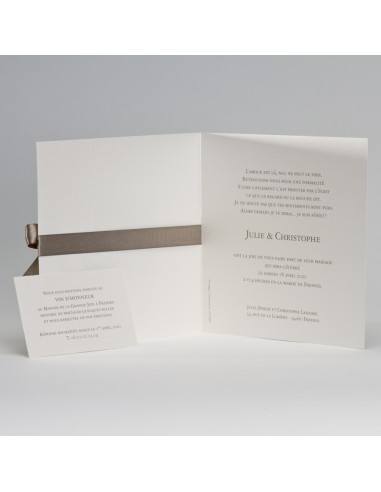 Faire-part Mariage ruban bronze