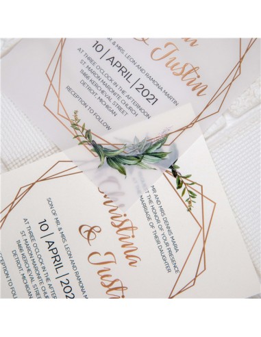 Faire-part Mariage Calque Nature Vernis