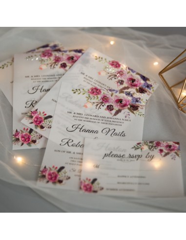 Faire-part Mariage Calque Floral vernis