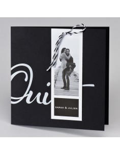 Faire-part Mariage noir et...