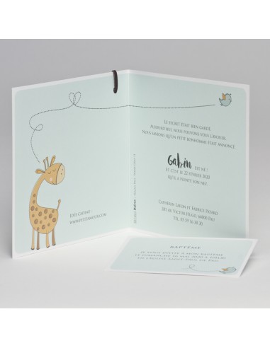 Faire-part Naissance dessin de girafe Faire-part Naissance dessin de girafe