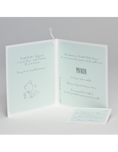 Faire-part Naissance  garçon vert...